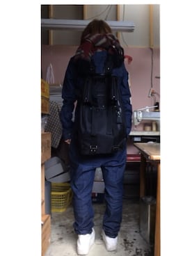 「ゆるカジ」｜「アイテム（オールインワン・サロペット）」を使った、MIHOさん（レディース・153cm）の秋コーディネート