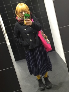 「あちゃちゅむ」｜「アイテム（ピーコート）」を使った、MIHOさん（レディース・153cm）の冬コーディネート