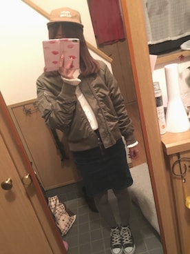 「SHEL’TTER（シェルター）のアイテム（帽子）」を使った、Rupiさん（レディース・159cm）の冬コーディネート