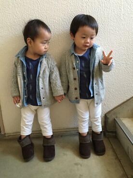 「お揃いコーデ」｜「アイテム（その他アウター）」を使った、kanaeさん（キッズ・90cm）の冬コーディネート