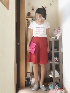 「ポニーテール」｜あ る ぱ か さん（レディース・158cm・10代）の夏コーディネート
