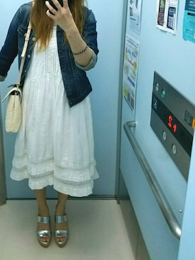 「白いワンピース」｜きょこさん（レディース・158cm）の夏コーディネート