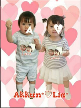 「カップルコーデ」｜あっくんさん（キッズ・70cm）の春コーディネート