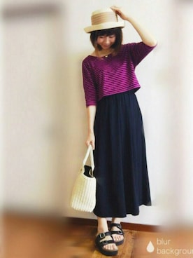 「LBC（エルビーシー）のアイテム（帽子）」を使った、ぴょんさん（レディース・167cm）の夏コーディネート