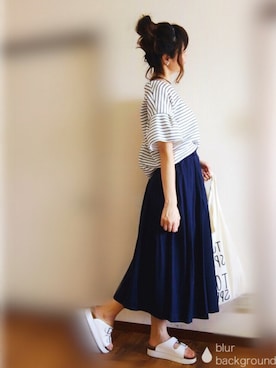 「7月WEAR夏のサンダル祭り」｜「アイテム（アクセサリー）」を使った、ぴょんさん（レディース・167cm）の夏コーディネート