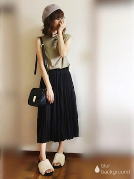 「one after another NICE CLAUP（ワンアフターアナザーナイスクラップ）のアイテム（財布/小物）」を使った、ぴょんさん（レディース・167cm）の夏コーディネート