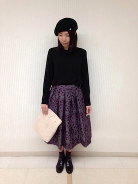 「TOPKAPI（トプカピ）のアイテム（ハンチング/ベレー帽）」を使った、fukiさん（レディース・160cm）の秋コーディネート