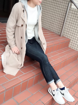 「k.growthのアイテム（デニムパンツ、ブルー系）」を使った、K.growthさん（レディース・168cm）の春コーディネート