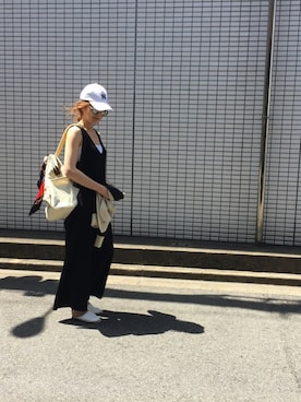 「kgrowthのアイテム（キャップ、ホワイト系）」を使った、K.growthさん（レディース・168cm）の春コーディネート