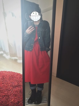 「aiko」｜「アイテム（デニムジャケット）」を使った、だまさん（レディース・152cm）の春コーディネート