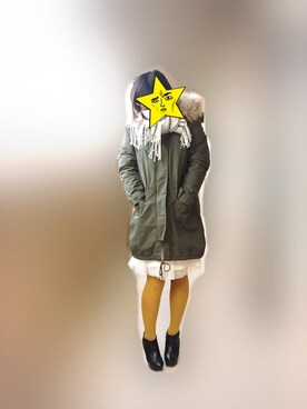 「H&M（エイチ・アンド・エム）のアイテム（モッズコート）」を使った、蒼さん（レディース・168cm）の冬コーディネート