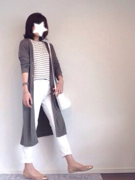 「JIMMY CHOO（ジミーチュウ）のアイテム（バレエシューズ）」を使った、きょーこさん（レディース・160cm）の春コーディネート