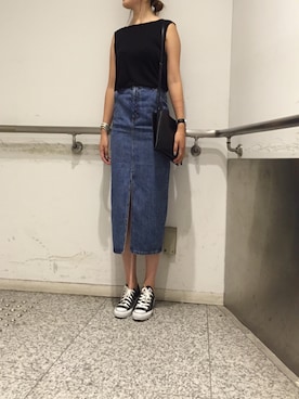 「UNDER BAR RAW．（アンダーバーロウ）のアイテム」を使った、AMIさん（レディース・157cm）の夏コーディネート