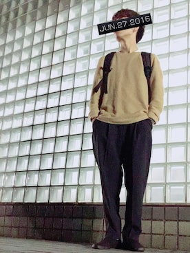 「チープカシオ」｜「アイテム（スラックス）」を使った、NO NAMEさん（メンズ・167cm）の夏コーディネート