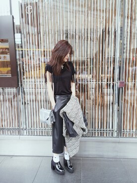 「MONKI（モンキ）のアイテム（ハンドバッグ）」を使った、Kayte さん（レディース・148cm）の春コーディネート