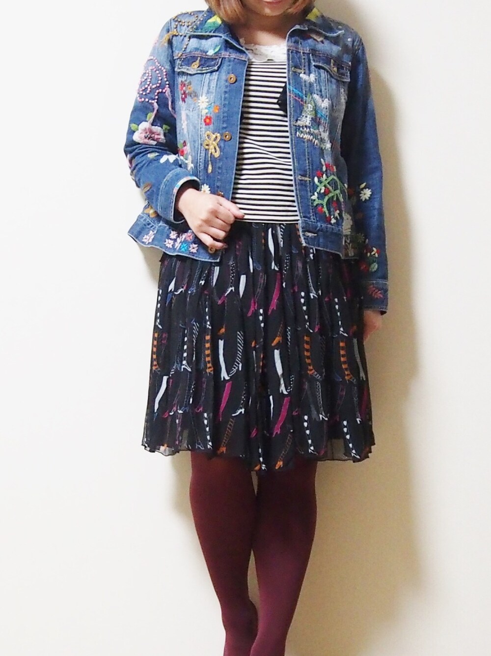 「TSUMORI CHISATOのアイテム（スカート、ブラック系）」を使った、＊saki＊さん（レディース・162cm）の春コーディネートの1枚目の写真