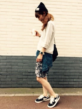 「CIAOPANIC TYPY（チャオパニックティピー）のアイテム（スカート、グレー系）」を使った、ゆーさん（レディース・159cm）の夏コーディネート