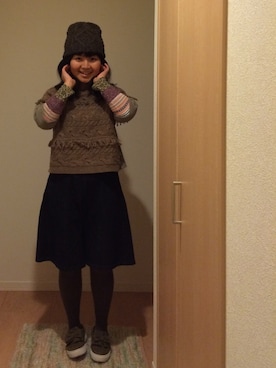 「F-TROUPE（エフトゥループ）のアイテム（スニーカー）」を使った、YumiTeaさん（レディース・156cm）の春コーディネート