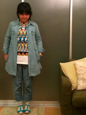 「あちゃちゅむ」｜「アイテム（アナログ腕時計）」を使った、YumiTeaさん（レディース・156cm）の夏コーディネート