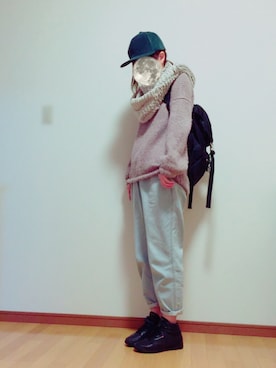 「ピンクニット」｜yuuiさん（レディース・161cm）の冬コーディネート