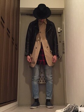 「GAP（ギャップ）のアイテム（トレンチコート）」を使った、TagoMagoさん（メンズ・183cm）の冬コーディネート