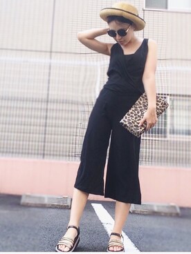 「LIPSERVICE（リップサービス）のアイテム（サロペット/オーバーオール）」を使った、Mikittyさん（レディース・158cm）の夏コーディネート
