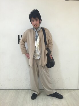 「HARE（ハレ）のダブルベルトスニーカー(HARE)（スニーカー）」を使った、トネちゃんさん（メンズ・165cm）の冬コーディネート