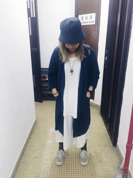 「blue」｜「アイテム（ダウンジャケット/コート）」を使った、Melissaさん（レディース・154cm）の秋コーディネート