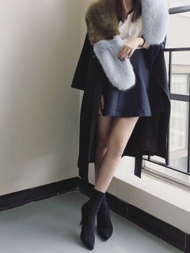 「Max Mara（マックスマーラ）のアイテム（チェスターコート）」を使った、badgetopさん（レディース・165cm）の秋コーディネート