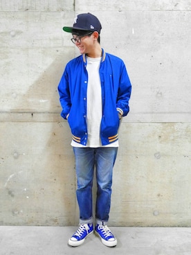 「NEWERA」｜「アイテム（ブルゾン）」を使った、くすくすさん（メンズ・167cm）の冬コーディネート