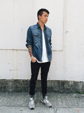 「cotton on」｜「アイテム（スニーカー）」を使った、Alfred Nilさん（メンズ・180cm）の夏コーディネート