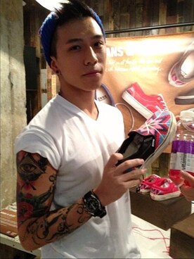 「AAPE BY A BATHING APE（エーエイプバイアベイシングエイプ）のアイテム（帽子）」を使った、Alfred Nilさん（メンズ・180cm）の夏コーディネート