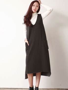 「men」｜「アイテム（ワンピース/ドレス）」を使った、Thinkzoさん（レディース・168cm）の冬コーディネート