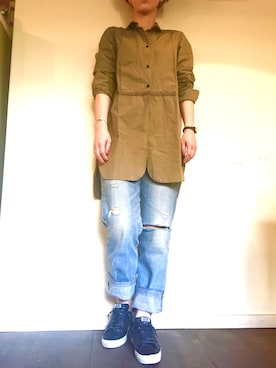 「chimala（チマラ）のアイテム（パンツ）」を使った、midoriさん（レディース・166cm）の春コーディネート