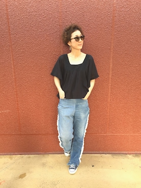 「77circa（ナナナナサーカ）のアイテム」を使った、midoriさん（レディース・166cm）の夏コーディネート