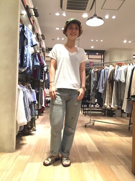 「HENRY&HENRY（ヘンリーアンドヘンリー）のアイテム」を使った、midoriさん（レディース・166cm）の夏コーディネート