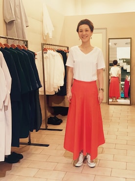 「Nigel Cabourn（ナイジェルケーボン）のアイテム」を使った、midoriさん（レディース・166cm）の夏コーディネート