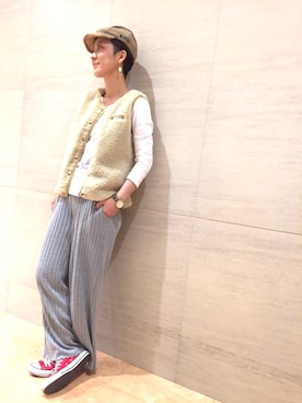 「simple」｜「アイテム（その他アウター）」を使った、midoriさん（レディース・166cm）の秋コーディネート