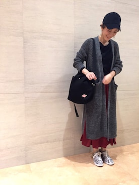 「DANTON（ダントン）のアイテム（バッグ）」を使った、midoriさん（レディース・166cm）の秋コーディネート