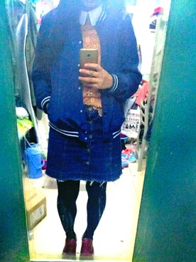 「CANDIES（キャンディーズ）のアイテム」を使った、一颗齿さん（レディース・169cm）の秋コーディネート