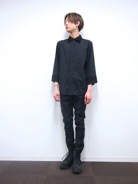 「DRESSEDUNDRESSED（ドレスドアンドレスド）のアイテム（ブーツ）」を使った、蘇雨さん（メンズ・183cm）の春コーディネート