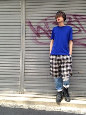 「DRESSEDUNDRESSED（ドレスドアンドレスド）のアイテム（ブーツ）」を使った、蘇雨さん（メンズ・183cm）の春コーディネート