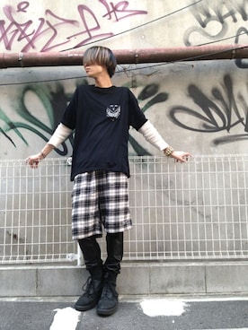 「DRESSEDUNDRESSED（ドレスドアンドレスド）のアイテム（ブーツ）」を使った、蘇雨さん（メンズ・183cm）の春コーディネート