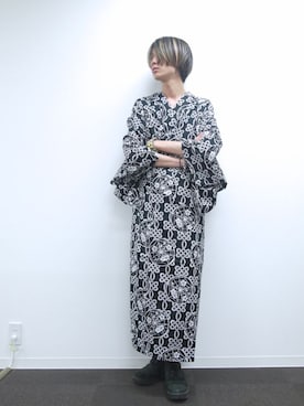 「DRESSEDUNDRESSED（ドレスドアンドレスド）のアイテム（ブーツ）」を使った、蘇雨さん（メンズ・183cm）の夏コーディネート