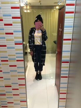 「アイテム（シャツワンピース）」を使った、＊ふかこ＊さん（レディース・175cm・20代）の秋コーディネート