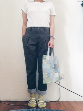 「Gozo（ゴソ）のアイテム（パンツ）」を使った、LO1Oさん（レディース・155cm）の夏コーディネート