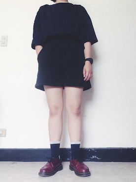 「Dr. Martens（ドクターマーチン）のDr.Martens (ドクターマーチン)/1461 3EYE GIBSON SHOES（その他シューズ）」を使った、LO1Oさん（レディース・155cm）の夏コーディネート