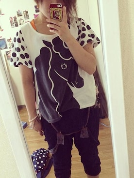 「FRAPBOIS（フラボア）のアイテム（Tシャツ/カットソー、ホワイト系）」を使った、yunaさん（レディース・162cm）の秋コーディネート