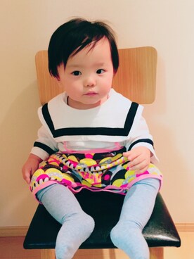 「zozio（ゾジオ）のアイテム（その他パンツ）」を使った、Buuuuuchさん（キッズ・70cm）の秋コーディネート
