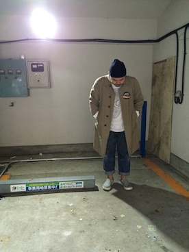 「アイテム（ステンカラーコート）」を使った、FJOさん（メンズ・171cm・40代）の秋コーディネート